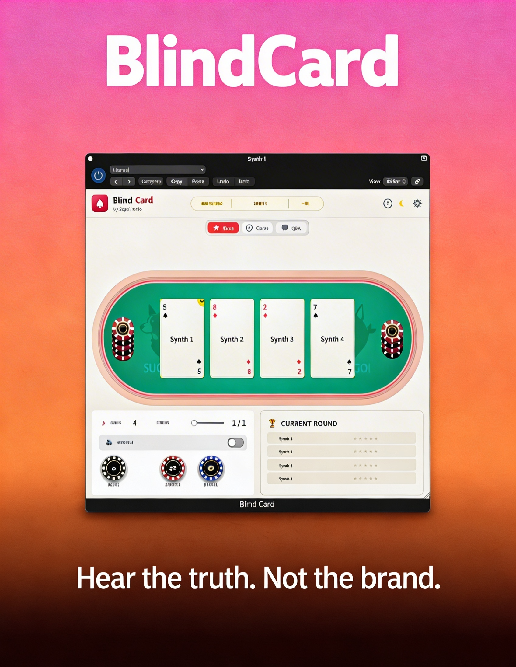 BlindCard - Poker Card Style Blind Testing