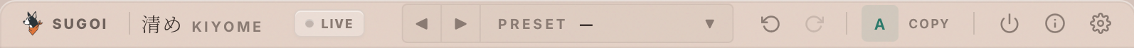 Kiyome UI — toolbar